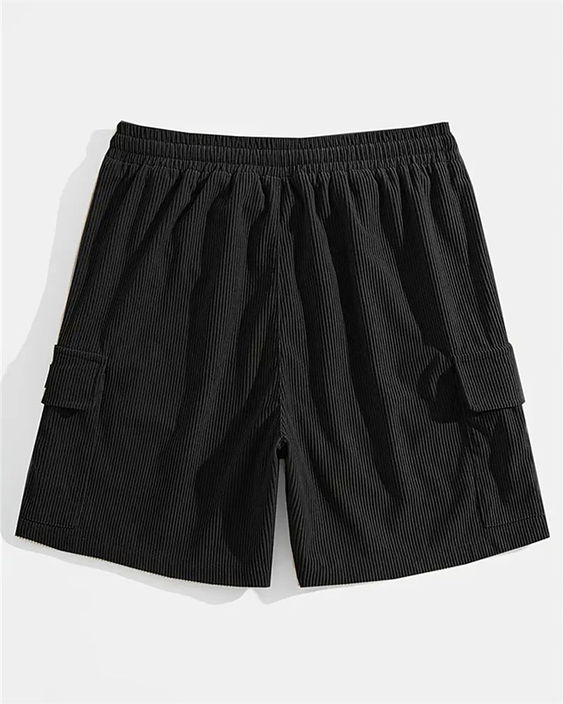 Herren-Cargoshorts, Sommershorts, elastischer Bund mit Kordelzug, mehrere Taschen, schlicht