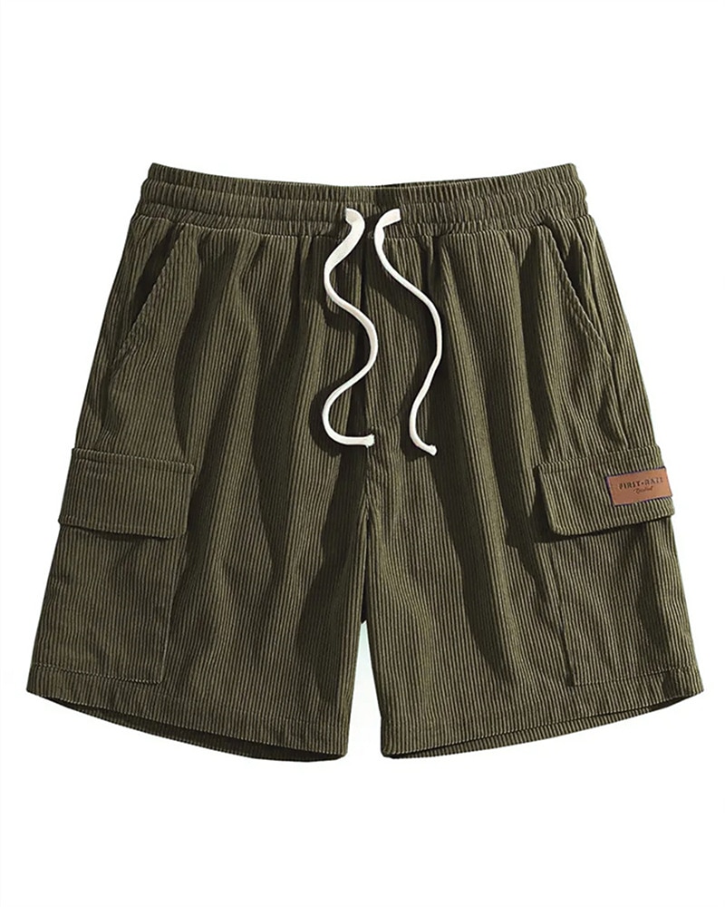 Herren-Cargoshorts, Sommershorts, elastischer Bund mit Kordelzug, mehrere Taschen, schlicht