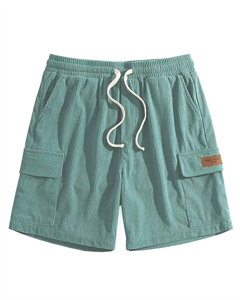 Herren-Cargoshorts, Sommershorts, elastischer Bund mit Kordelzug, mehrere Taschen, schlicht
