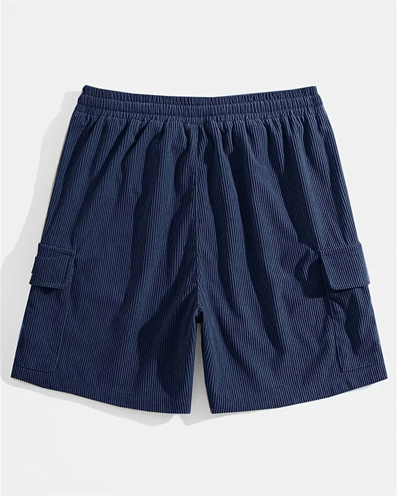 Herren-Cargoshorts, Sommershorts, elastischer Bund mit Kordelzug, mehrere Taschen, schlicht