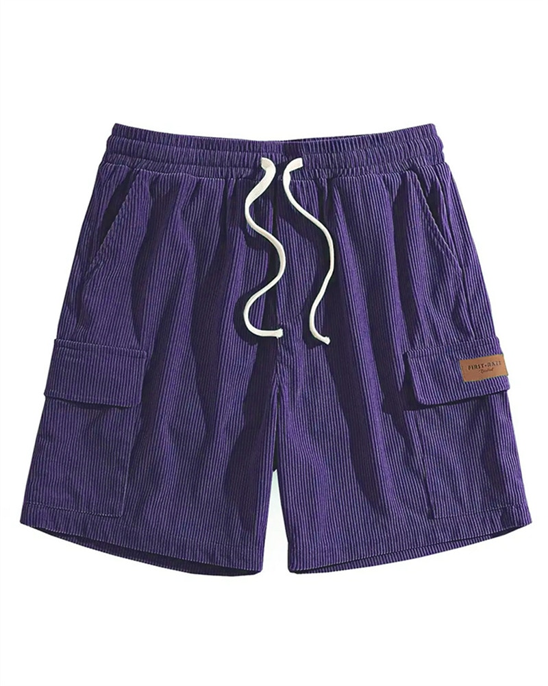Herren-Cargoshorts, Sommershorts, elastischer Bund mit Kordelzug, mehrere Taschen, schlicht