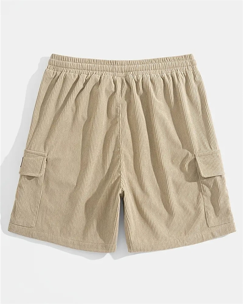 Herren-Cargoshorts, Sommershorts, elastischer Bund mit Kordelzug, mehrere Taschen, schlicht