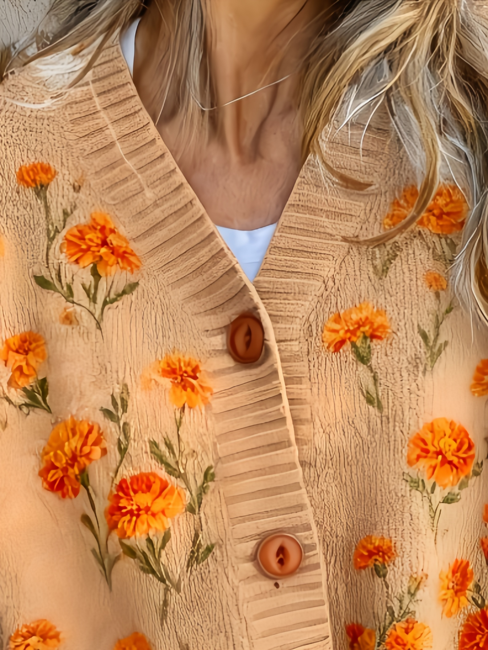 Plus Size Women's V-Neck Button Down Cardigan Sweater