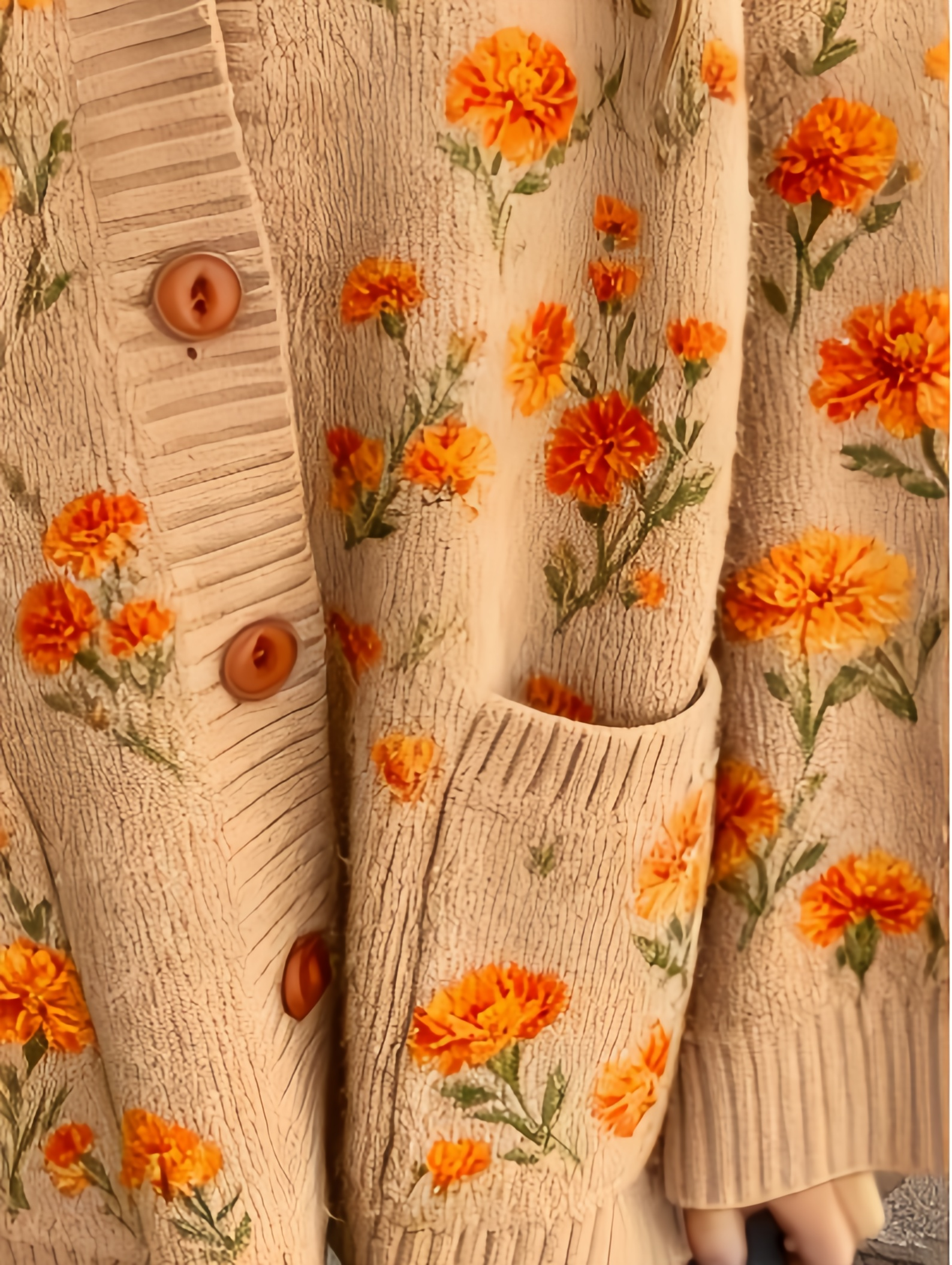 Plus Size Women's V-Neck Button Down Cardigan Sweater