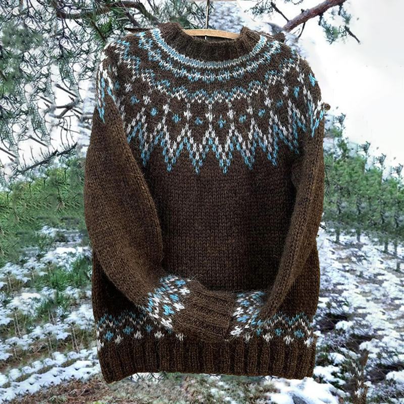 Vintage Icelandic Knitted Jacquard Warm Sweater (Unisex)