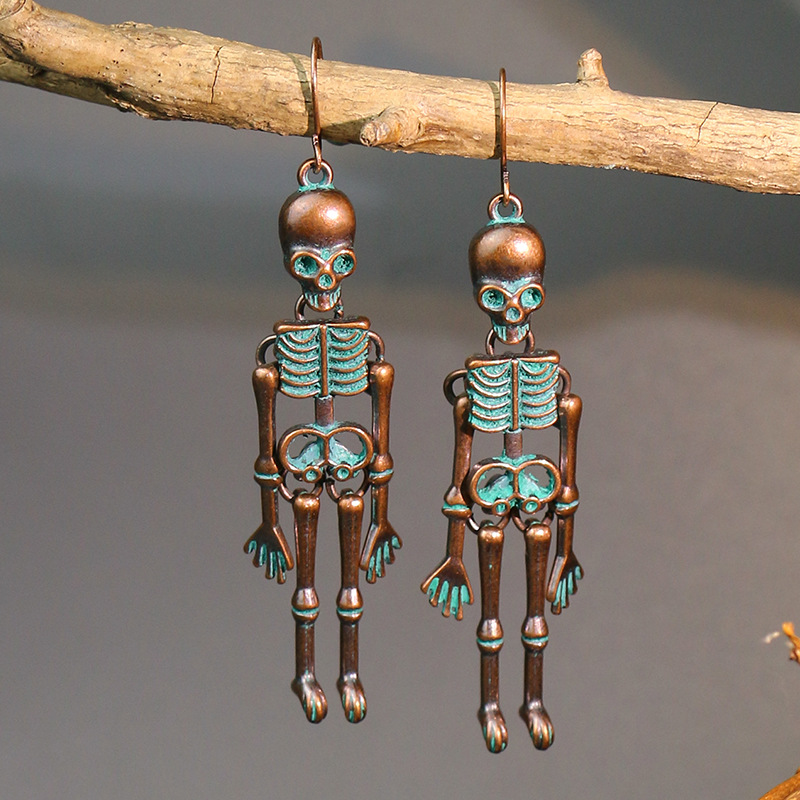 Halloween Dark Skull Earrings