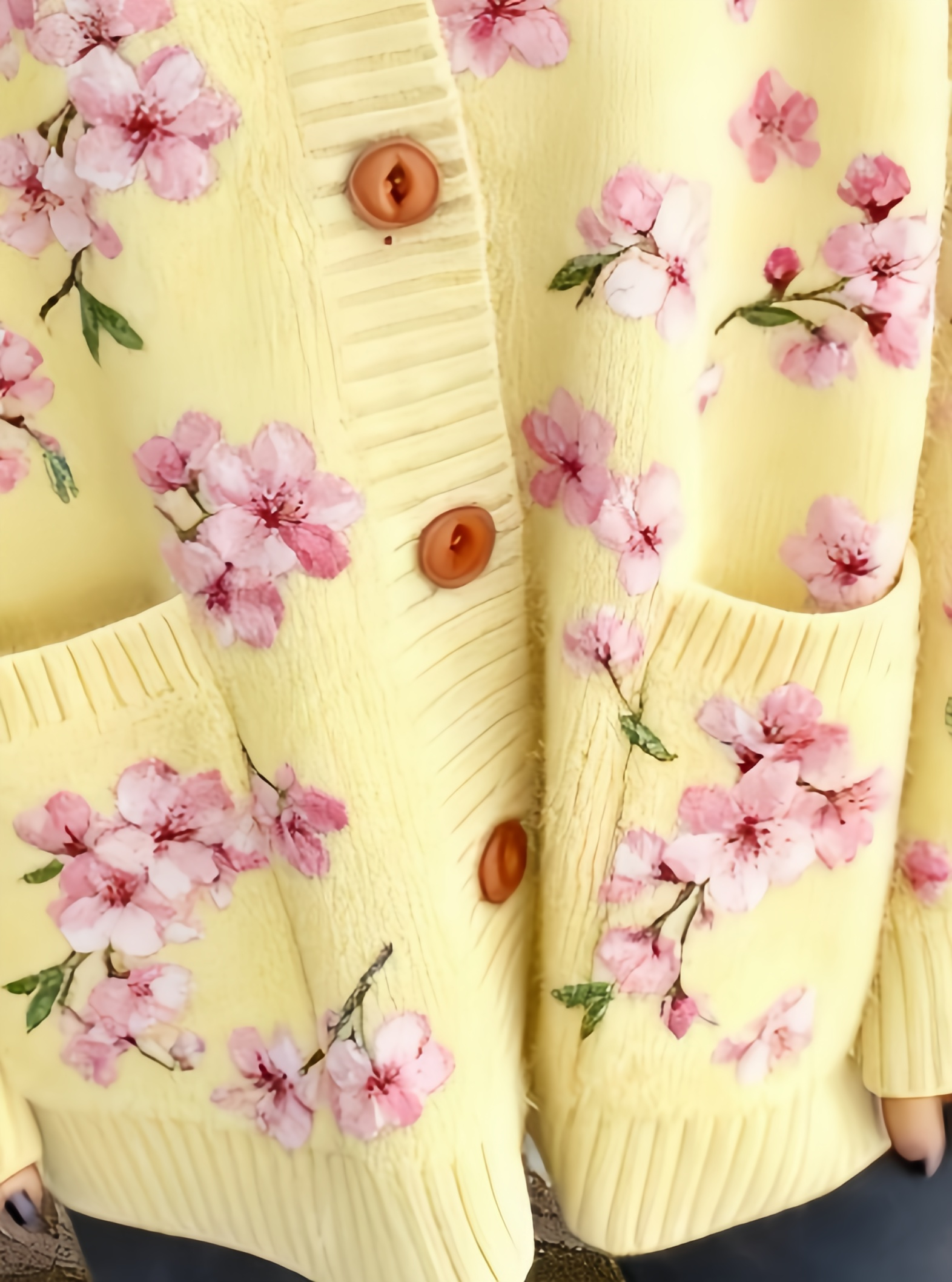  Women's V-Neck Button Down Cardigan Sweater - Loose Comfortable Knitted Coat with Pockets