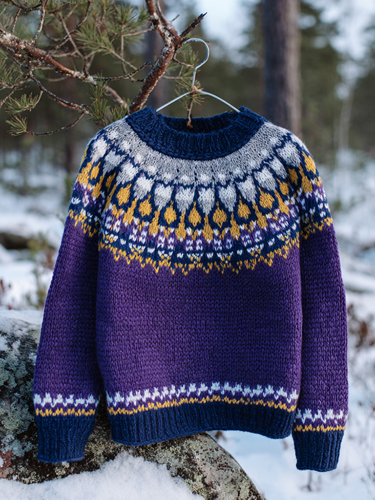 Vintage Icelandic Knit Jacquard Warmth Crew Neck Sweater(unisex)