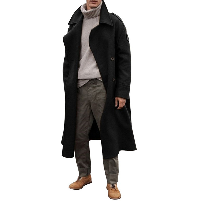 Men's Classic Loose Long Woolen Coat
