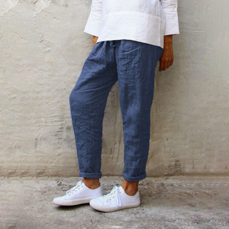 Elastic Waist Cotton Linen All Match Harem Pants