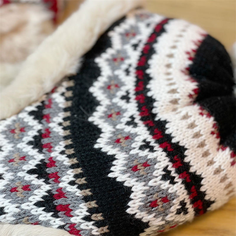 Vintage Plush Fairman Island Jacquard Plush Hat