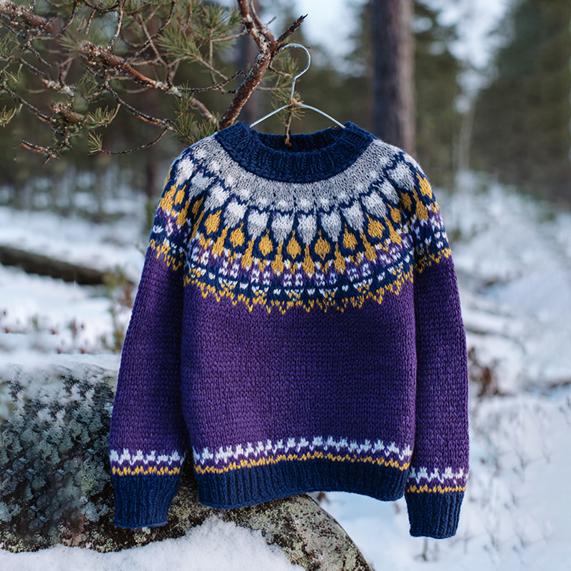 Vintage Icelandic Knit Jacquard Warmth Crew Neck Sweater(unisex)