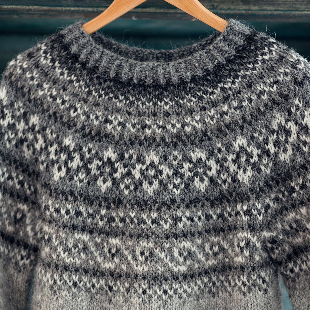 Vintage Beautiful Norwegian Knit Jacquard Crew Neck Sweater(Unisex)