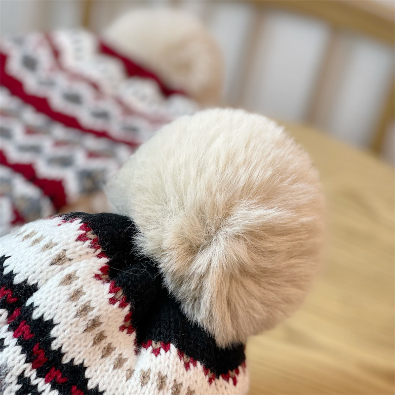 Vintage Plush Fairman Island Jacquard Plush Hat