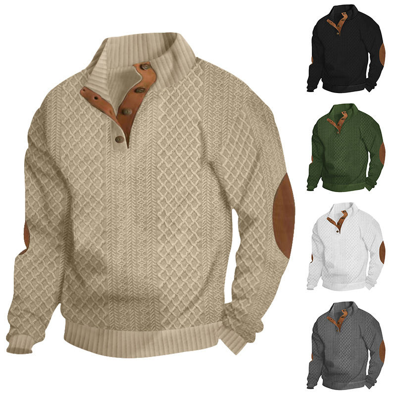 Siegfried ™ Men's Outdoor Casual Stand Cashmere Button Long Sleeve Jacket