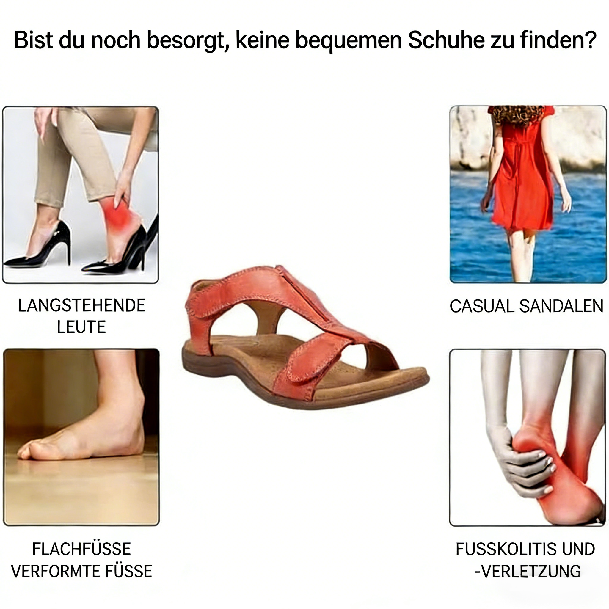 🎁 NUR HEUTE: 70 % RABATT 🎁 Orthopädische Keilsandalen für Damen | Perfekter Sitz für Ihre Füße