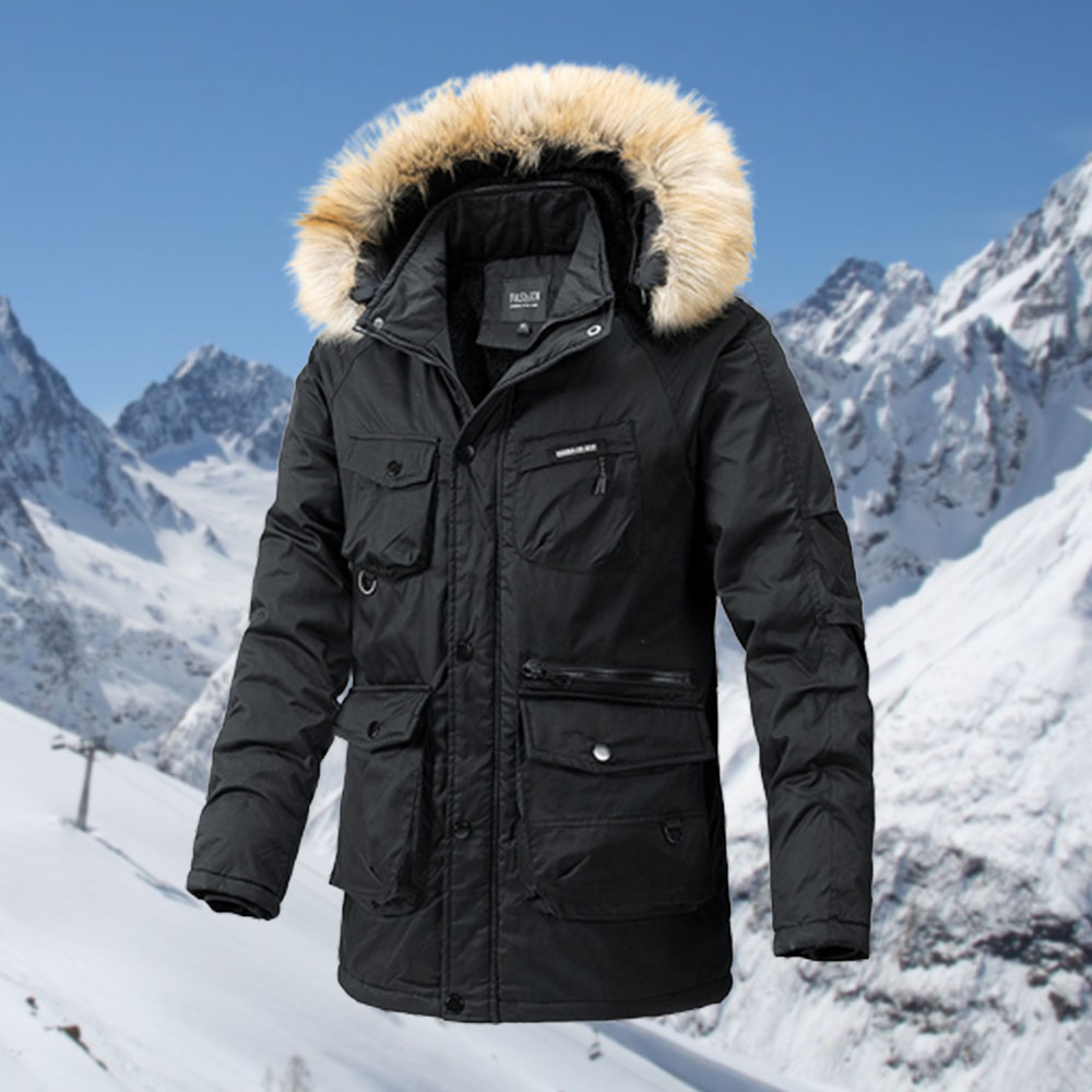 Ricemly Herren-Fleece-verdickte Kapuzenjacke mit mehreren Taschen