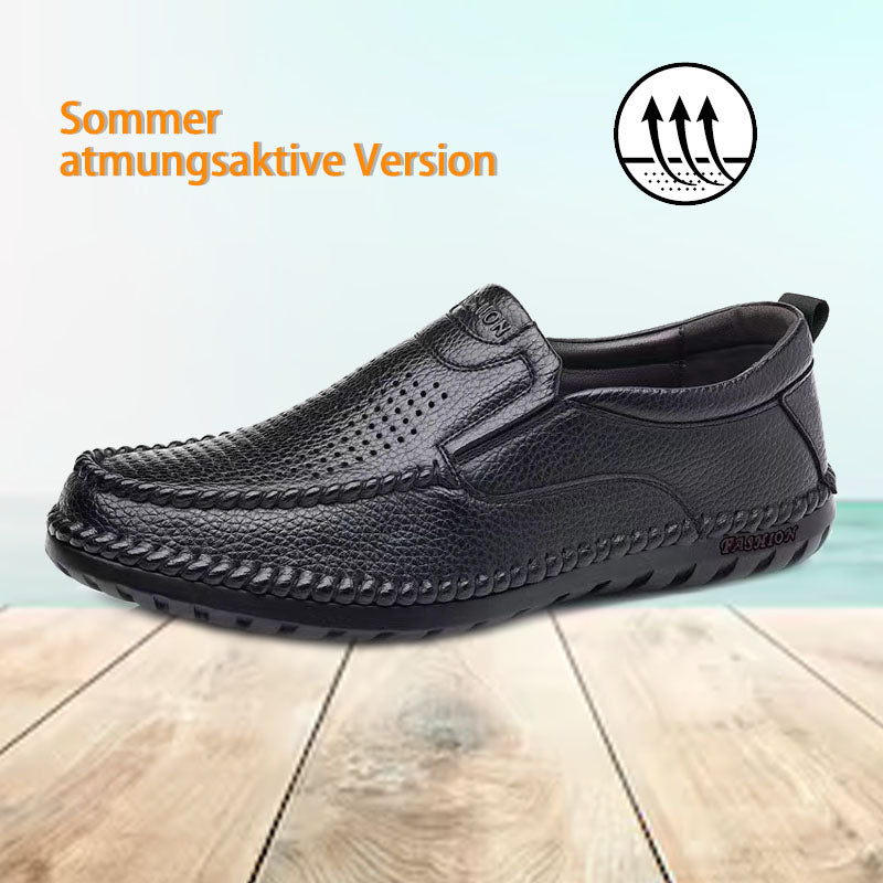 Lässige Slip-On-Lederschuhe mit weicher Sohle für Herren W122