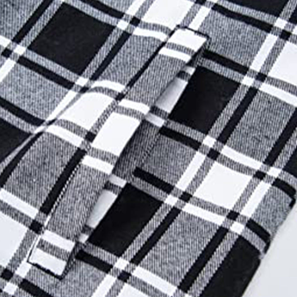 Ricemly Neue abnehmbare karierte Kapuzenjacke für Herren