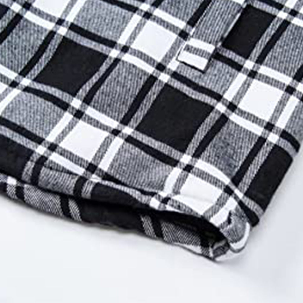 Ricemly Neue abnehmbare karierte Kapuzenjacke für Herren