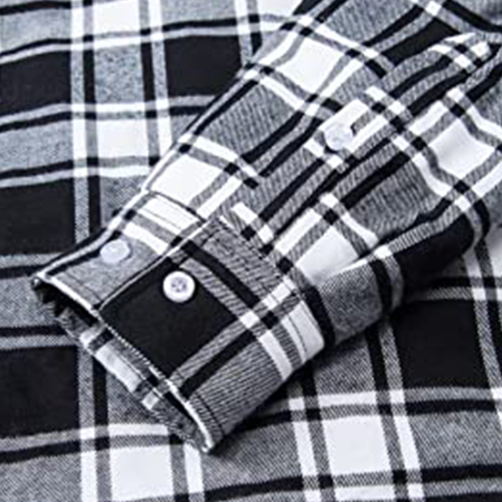 Ricemly Neue abnehmbare karierte Kapuzenjacke für Herren