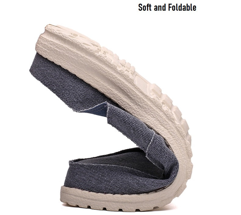 Herren verschleißfeste Hausschuhe ohne Schnürsenkel aus Segeltuch