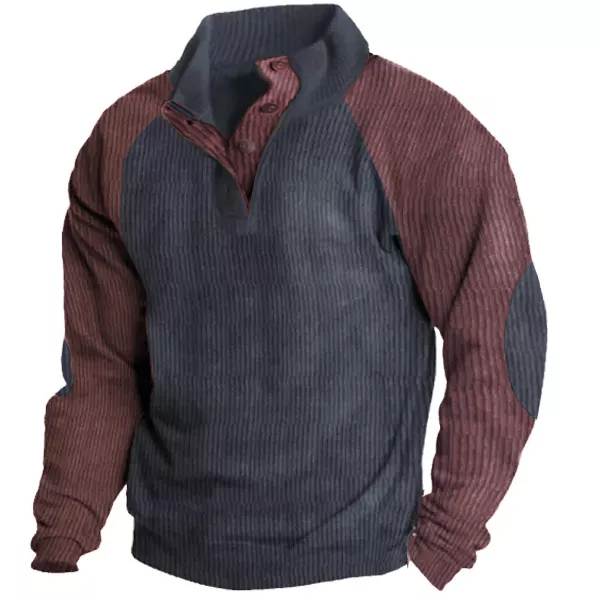 Men's Outdoor Raglan Sleeves Casual Stand Collar Sweatshirt
