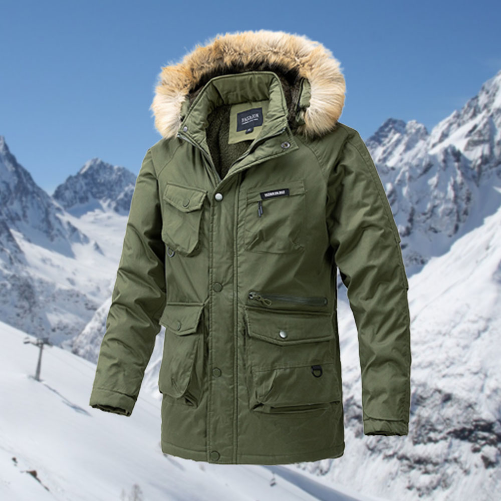 Ricemly Herren-Fleece-verdickte Kapuzenjacke mit mehreren Taschen