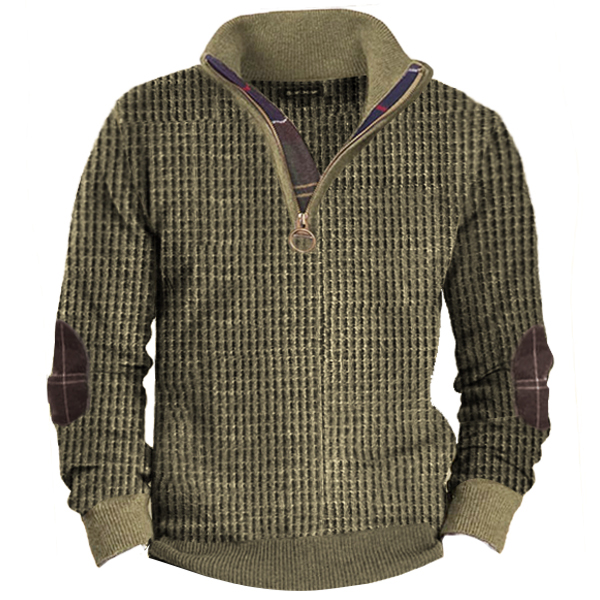 Men's Vintage Waffle Tactical Sweatshirt