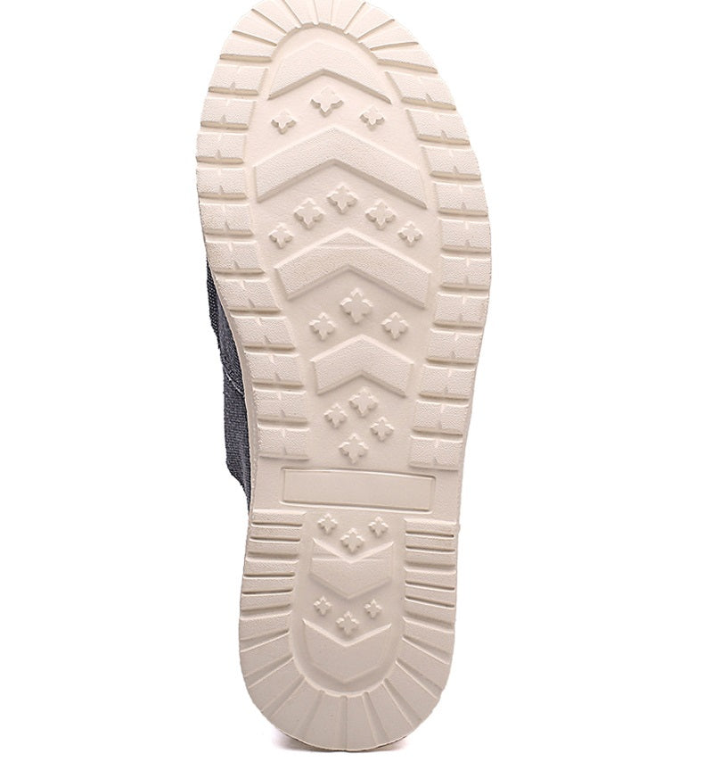 Herren verschleißfeste Hausschuhe ohne Schnürsenkel aus Segeltuch