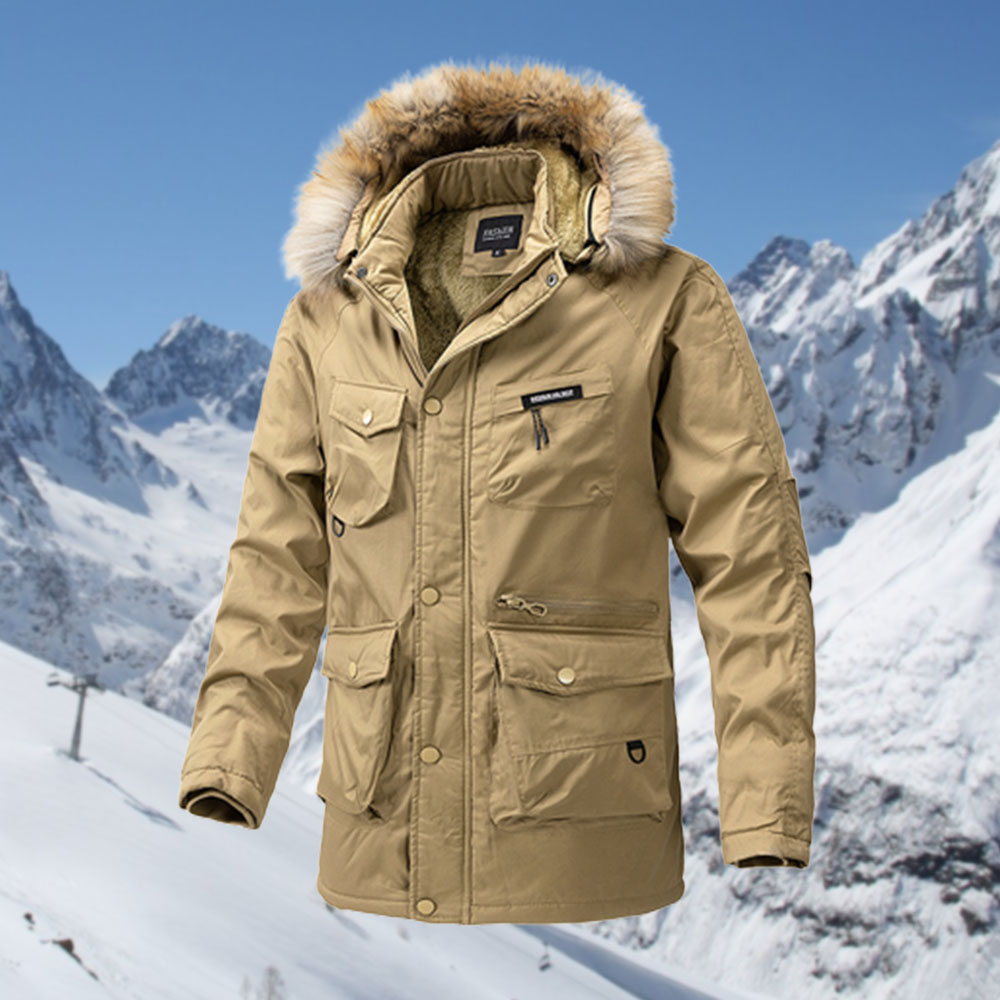 Ricemly Herren-Fleece-verdickte Kapuzenjacke mit mehreren Taschen