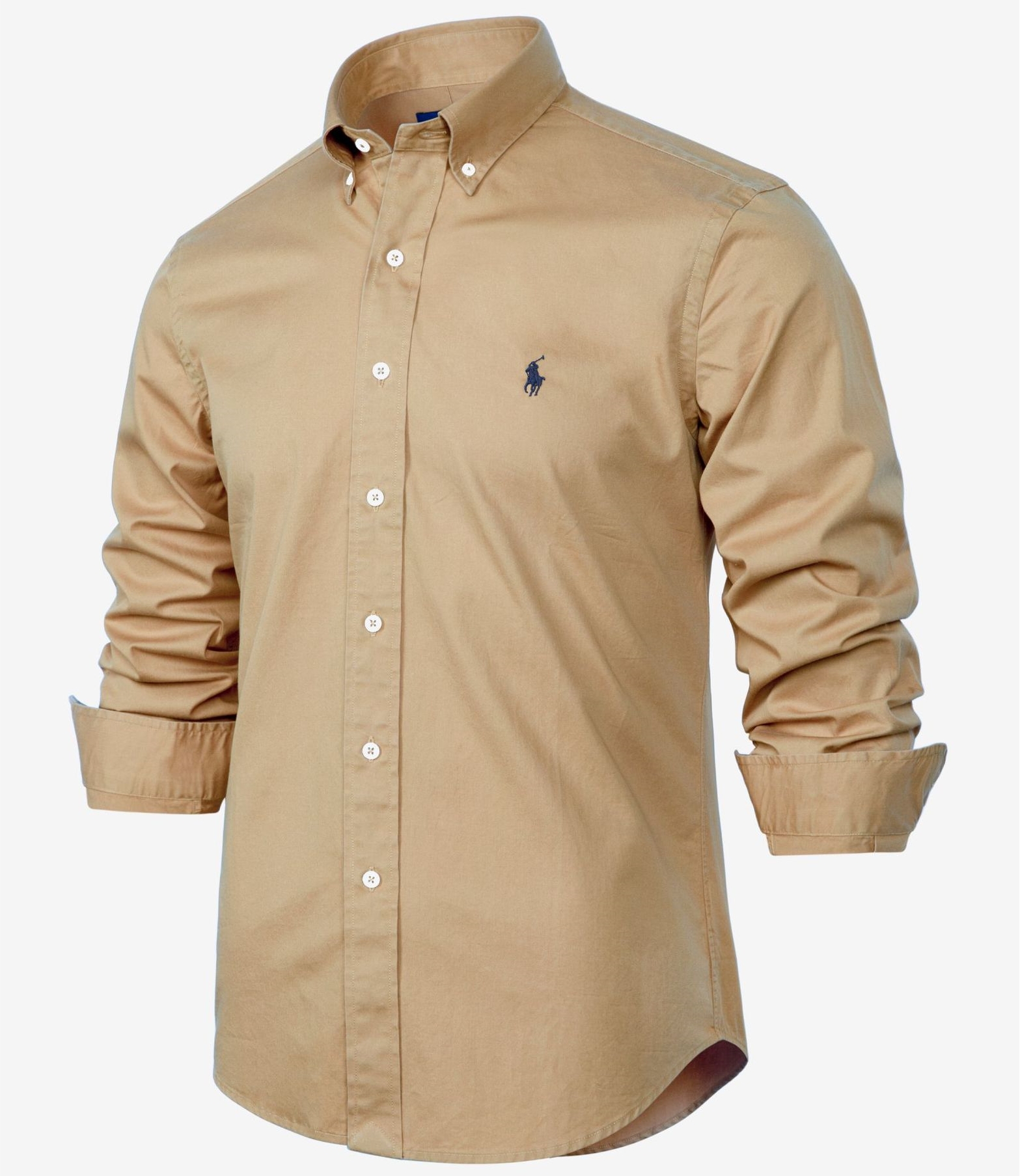 Herrenhemd aus Leinen und Baumwolle mit Knopfleiste