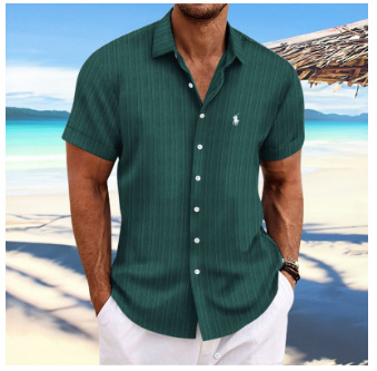 Bequemes Herrenhemd aus Baumwolle und Leinen