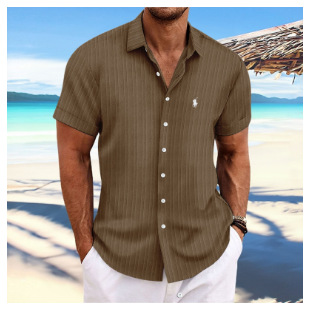 Bequemes Herrenhemd aus Baumwolle und Leinen