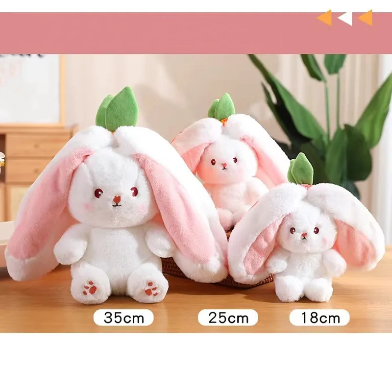 Erdbeerhase Karottenhase Plüschtier Süßes Verwandelbares Kaninchen