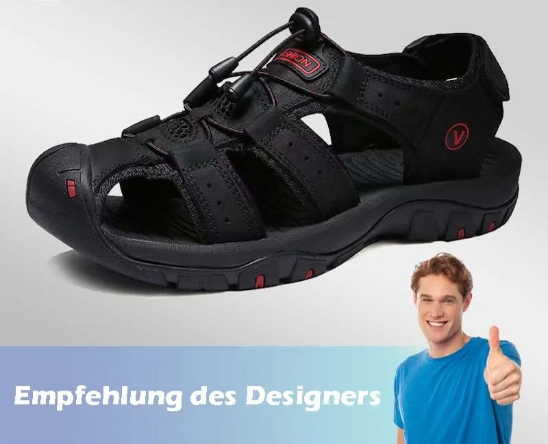 🔥Sommer heißer Verkauf🔥Sommer Herren Outdoor Strand Klettverschluss Leder Atmungsaktive Freizeitsandalen W074 (Kaufe 2 Paar, Versandkostenfrei)