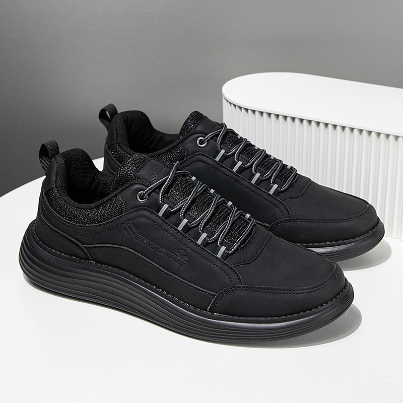 MEN'S COMFORTABLE GENUINE LEATHER SNEAKERS WITH ARCH SUPPORT AND SHOCK ABSORPTION