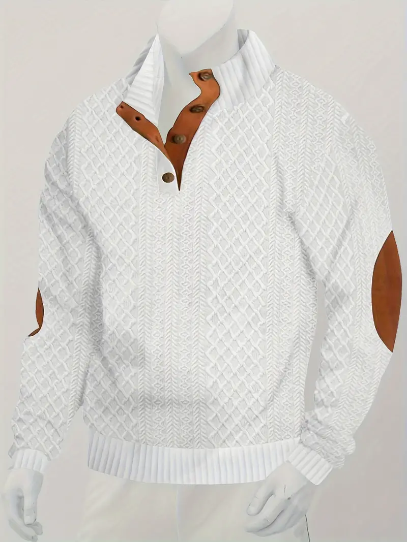 Year End Sale 90% OFF- Patsiny Men's Outdoor Casual Stand Cashmere Button Long Sleeve Sweater