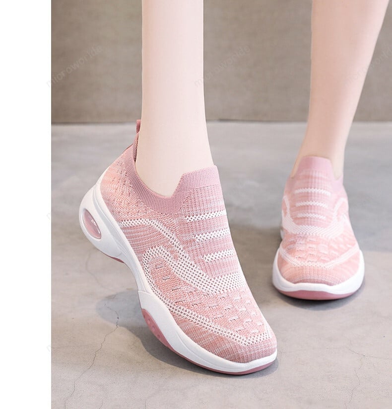 Autumn new style Women's Woven Breathable Casual Wedge Sneakers