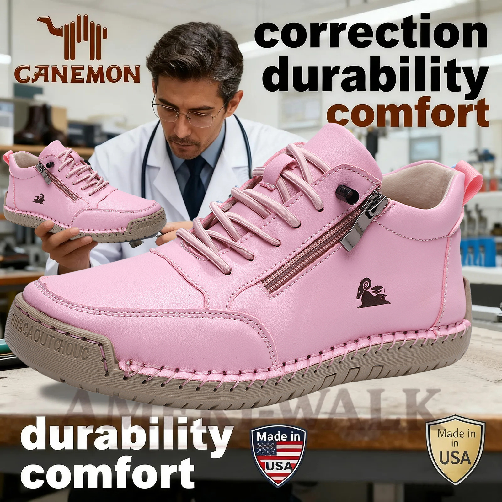 ⏰Promotion - 70% OFF🔥 Ameriwalk™ Men Leather Loafer Orthopedic Walking Shoes