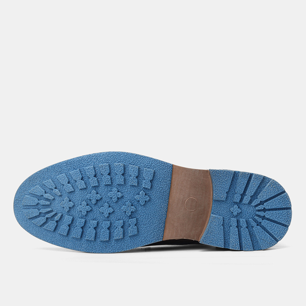 MEN'S ROUND-TOE LACE-UP LEATHER SHOES.