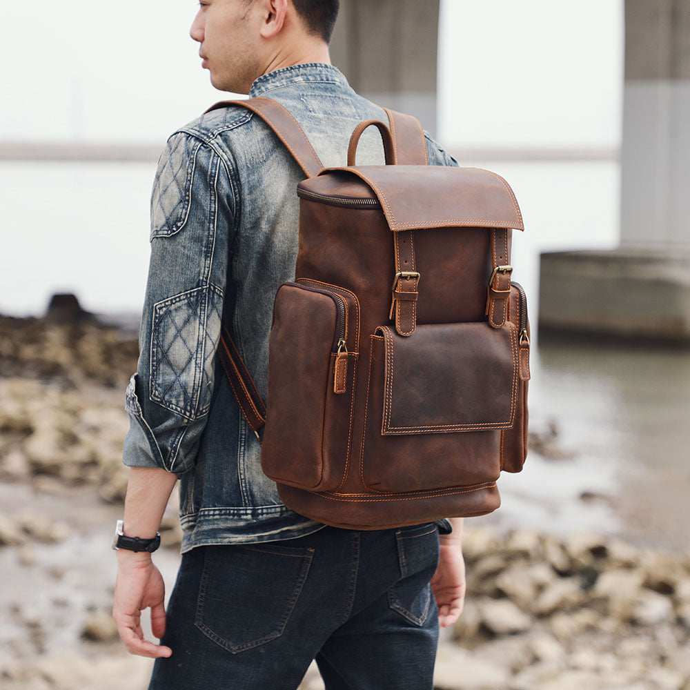 leather backpack computer bag