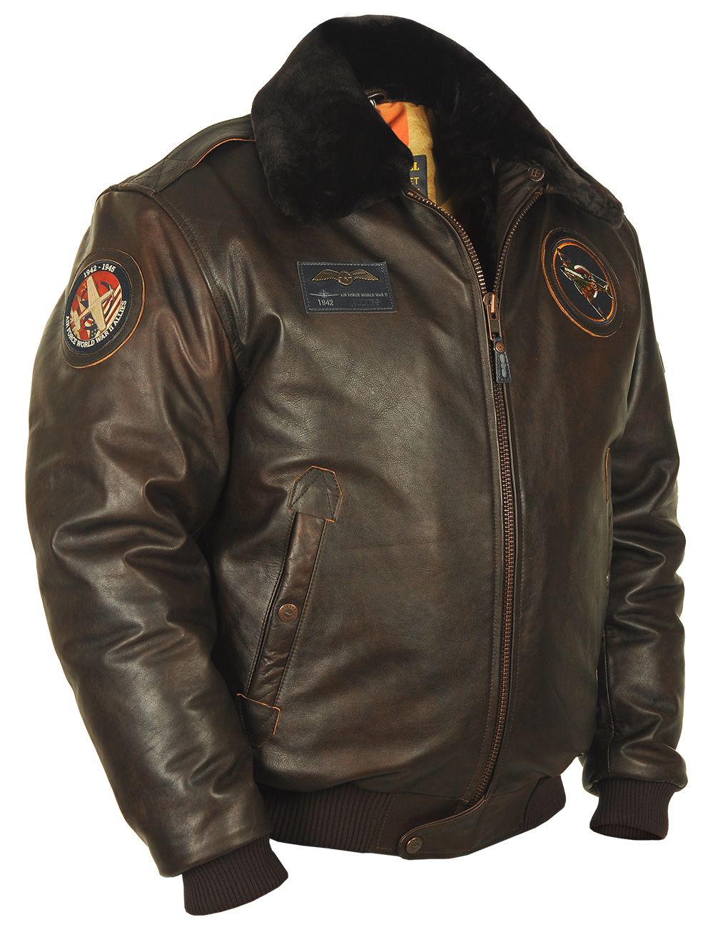 B-15 SPITFIRE FLIGHT LEATHER JACKET[FREE SHIPPING TODAY]