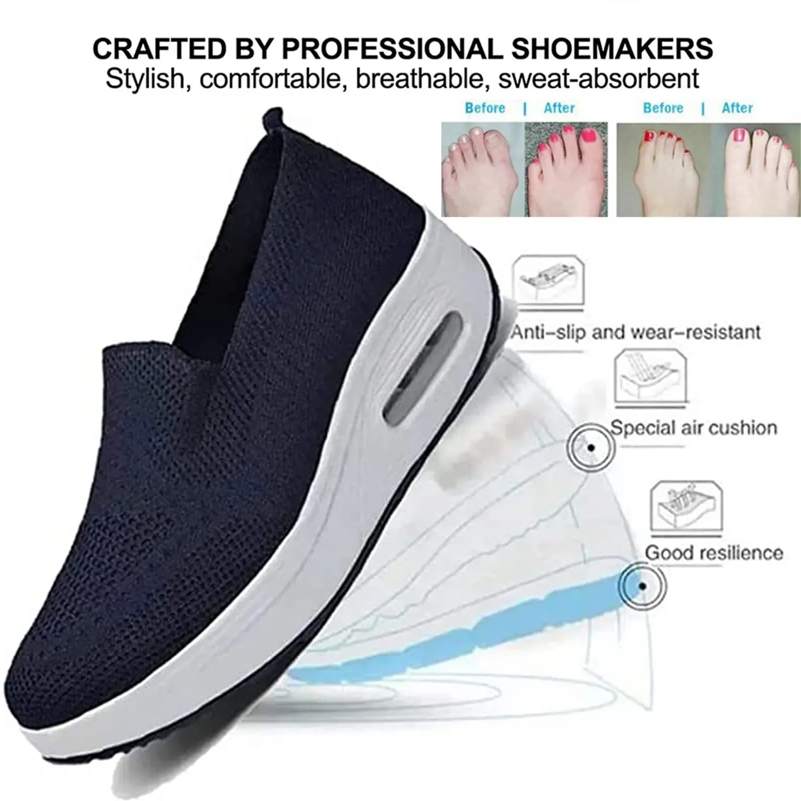 🔥Last Day 60% OFF - Slip-on light air cushion orthopedic Sneakers
