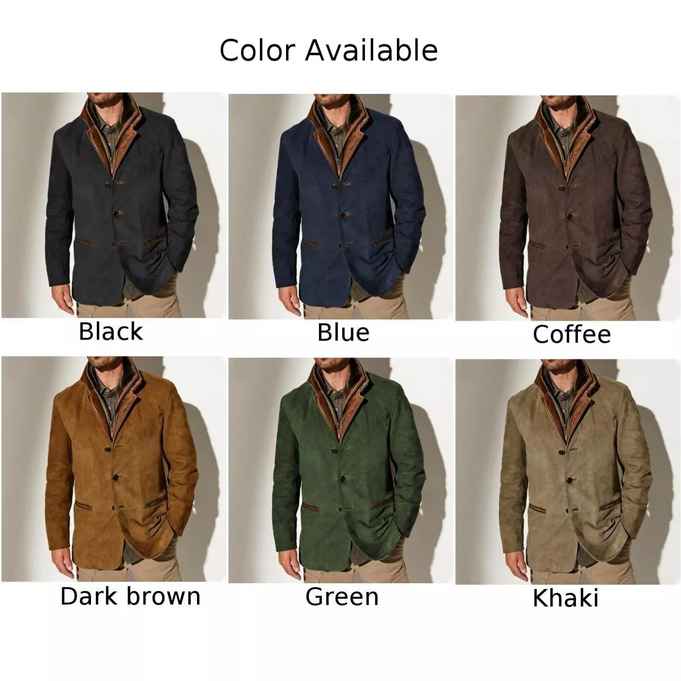 Men's Jacket Vintage Fleece Suede Jackets Fall Winter Outdoor Daily Blazer Double Layer Lapel Fur Leather Collar Medium Length Jackets