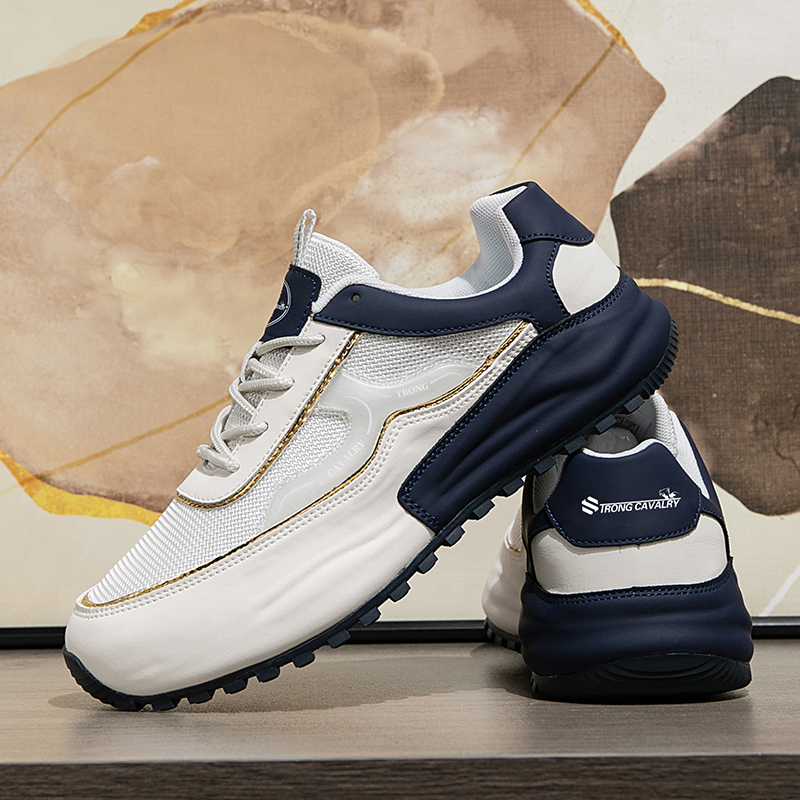 MEN'S LEATHER COMFORTABLE THICK SOLE SLIP-ON CASUAL SPORTS SHOES