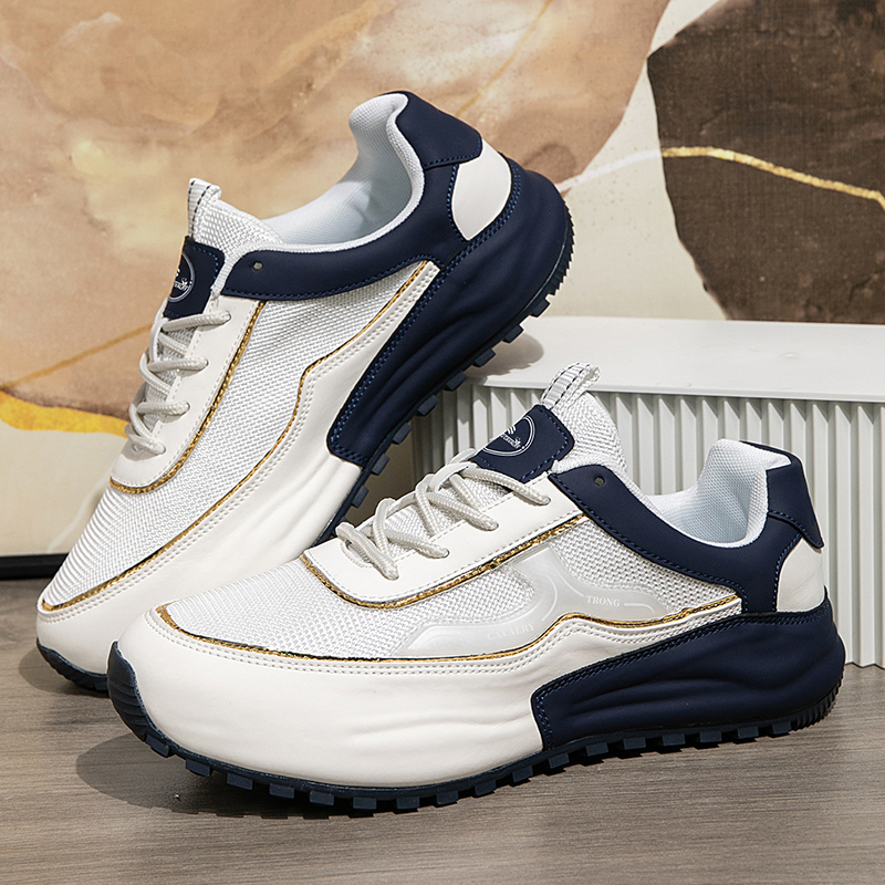 MEN'S LEATHER COMFORTABLE THICK SOLE SLIP-ON CASUAL SPORTS SHOES