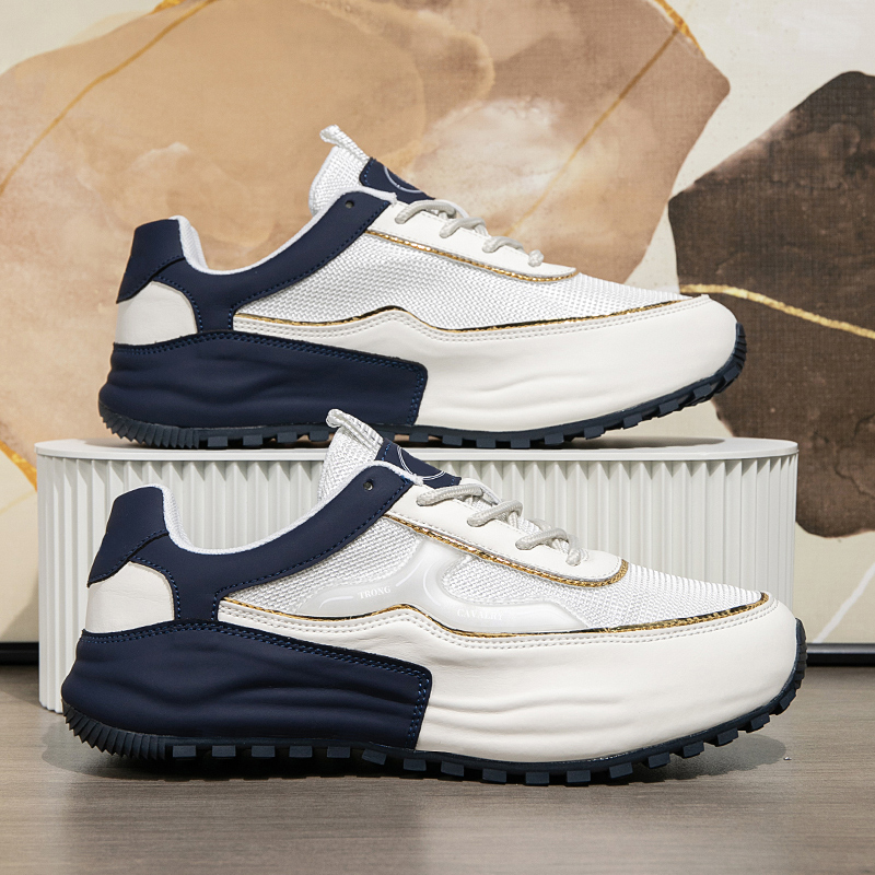 MEN'S LEATHER COMFORTABLE THICK SOLE SLIP-ON CASUAL SPORTS SHOES