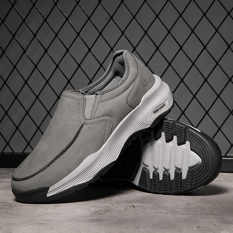 MEN'S COMFORTABLE GENUINE LEATHER SNEAKERS WITH ARCH SUPPORT AND SHOCK ABSORPTION