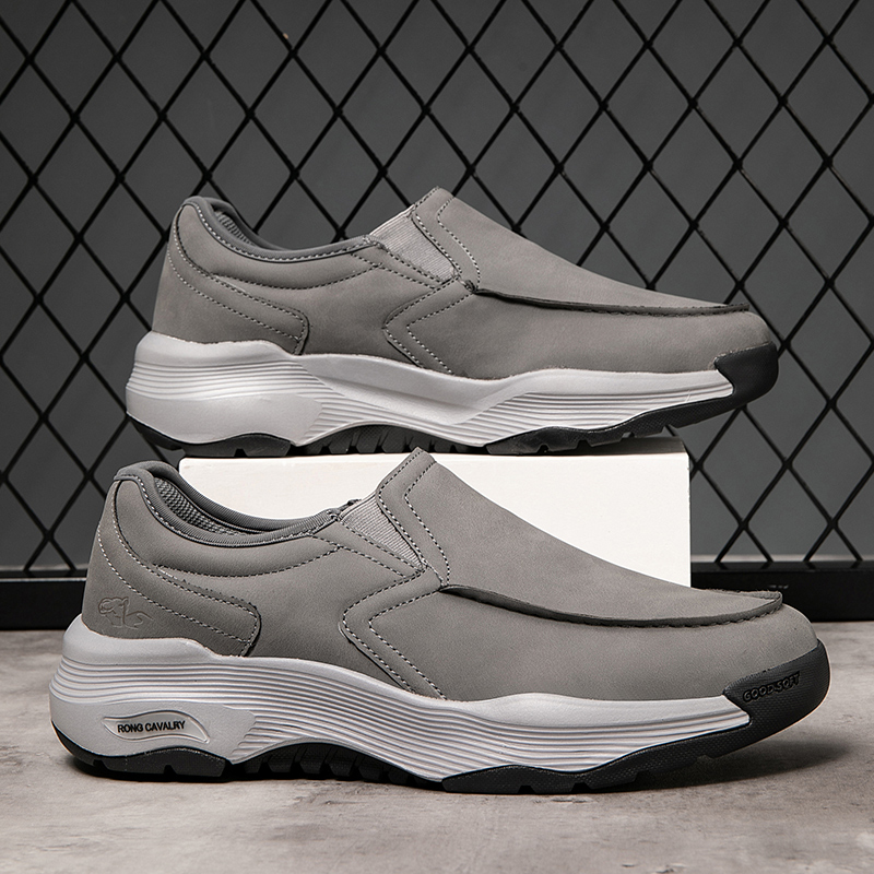 MEN'S COMFORTABLE GENUINE LEATHER SNEAKERS WITH ARCH SUPPORT AND SHOCK ABSORPTION